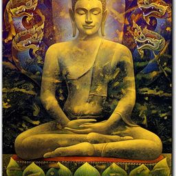 Wallpics Yellow & Green Religious Printed Self-Adhesive Wallpaper Sticker-image-60