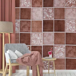 Dakshya Industries Rust Floral Printed Self Adhesive Wallpaper-3