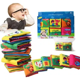 Baby Moo Set Of 6 Numbers Animals Shapes Cloth Book with Sound Paper-37
