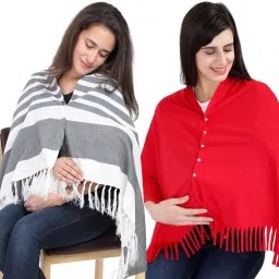 Lulamom Multi-Purpose Breast Feeding Nursing Shawl - Pack of 2 Feeding Cloak-image-4