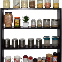 Containers Kitchen Rack Multipurpose Wall Display Rack/Decor Shelf / 4 Shelf Storage Unit Rack Wood-picture-19