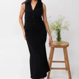 Women Co ord Set Solid Suit-image-2
