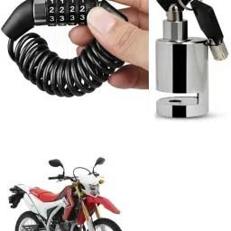 1 Helmet Lock, 1 Stainless Steel Heavy Duty Disc Brake Lock Combo-image-1