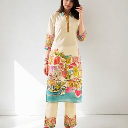 divastri Women Polyester Kurta Palazzo Set-picture-9