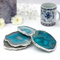 home arte Brazilian Turquoise Stone Set of 4 Table Coasters-picture-16