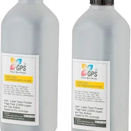 GPS Colour Your Dreams 12A / 15A / 13A / 24A / 96A / 42A / 38A / 39A / 45A / 45X / 11A / 51A / 05A / 80A / 55A / 16A / 29X / 82 / 43X / Canon FX – 9 / 303 / 103 / 308 / 319 / 324 All Universal ( 2 Bottle ) Black Ink Toner Powder-12