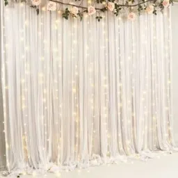 2 Pc Leaf Bails With White Net cloth and Led Light for Bday, Wedding Decoration-image-6