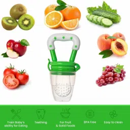 little warriors Baby Teething Toys Soft and Natural Fruit Shape Teether for Baby with Fruit Nibbler for Fruit Feeding Teether and Feeder image 4