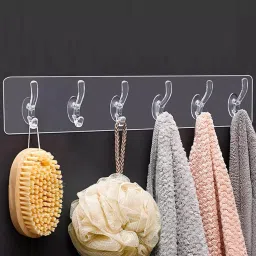 Wall Hanger Hooks for Clothes Strong Self Adhesive Sticker Kitchen,Bathroom,Home Hook Rail 6-image-0