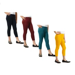 BAESD Girls Pack Of 4 Skinny Fit Mid Rise Cotton Capris-55