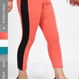IndiWeaves Girls Pack Of 4 Striped Pure Cotton Capris-image-94