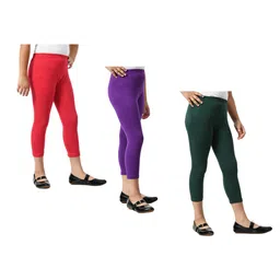 BAESD Girls Pack Of 3 Mid-Rise Skinny Fit Capris-picture-35