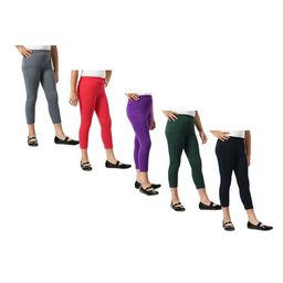 BAESD Girls Pack Of 5 Skinny Fit High-Rise Cotton Lycra Capris-picture-33