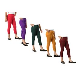 BAESD Girls Pack Of 5 Mid-Rise Skinny Fit Capris-picture-30