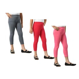 BAESD Girls Pack Of 3 Mid-Rise Skinny Fit Capris-picture-7