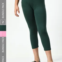 BAESD Girls Pack Of 2 Skinny Fit Mid Rise Capris-picture-1