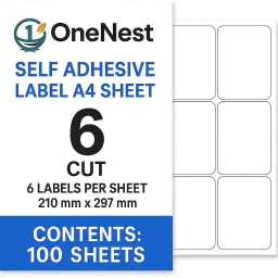 Self-Adhesive Label A4 Sheets (6-Cut) Self Adhesive Paper Label-0
