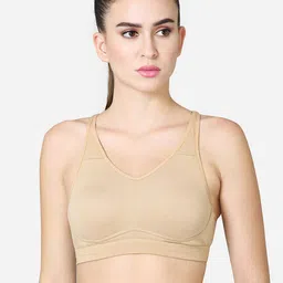 VStar Medium Coverage Non-Padded Non-Wired Running Sports Bra With Detachable Straps-image-56