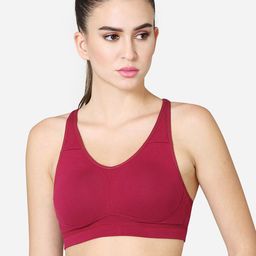 VStar Medium Coverage Non-Padded Non-Wired Running Sports Bra With Detachable Straps-15