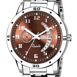 WATCHSTAR Men Printed Dial & Stainless Steel Straps Analogue Watch DD Aveo Steel BrownAN-14