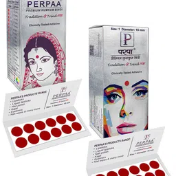 PERPAA Set of 2 Maroon Velvet Kumkum Bindi Box with 15 Flaps Each - Size 1-49