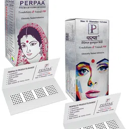 PERPAA Set of 2 Black Velvet Kumkum Bindi Box with 15 Flaps Each - Size 11-8