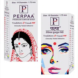 PERPAA Set of 2 Red Velvet Kumkum Bindi Box with 15 Flaps Each - Size 10-81