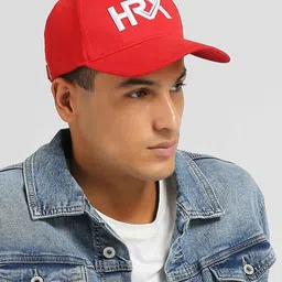 HRX by Hrithik Roshan Red Men Embroidered Cotton Baseball Cap-image-3