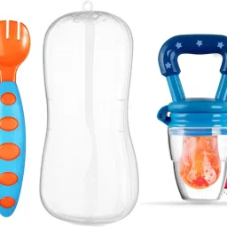 Baby Fruit & Food Nibbler with Feeding Spoon and Fork Set - Silicone-23