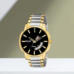 Premium Water Resistant Scratch Resistant Quartz Branded Hands Two Tone Watch Analog Watch - For Men Original Two Tone Chain Golden Plated Day & Date Functioning Mens Wrist Watch-77