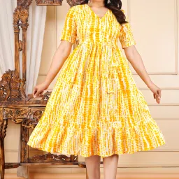 Printed Viscose Rayon Stitched Flared/A-line Gown-picture-8