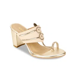 Rocia Beige Embellished Block Heels-10