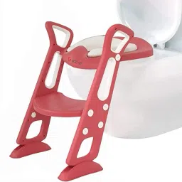 Adjustable Toilet Training Seat with Sturdy Non-Slip Wide Step and Soft Cushion for Baby Potty Seat-image-43