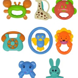 kovea Set of 8 Pcs with Lion Various Exciting Toys for New Born Baby & Infants Rattle Rattle image 3