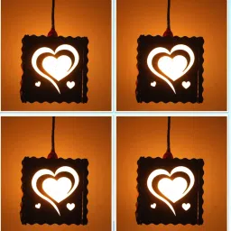 4502 (4 Lamp Set With Bulb) Wooden Lamp shade Hanging Night Light|Home Decor Pendants Ceiling Lamp-image-32
