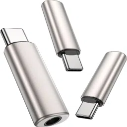 KAELAN Silver 3pcs Type C to 3.5mm Audio Jack Connector Stereo Jack to Type C 3.5 mm Grey Phone Converter-15