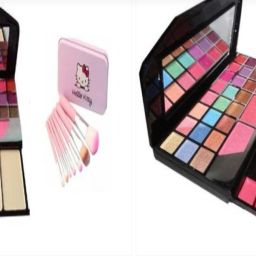 Hello Kitty Makeup Kit + Makeup Brush Set of 5 Multicolour (Pink)-image-4