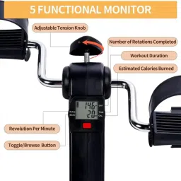 prefacto Digital Pedal Machine With Adjustable Resistance LCD Display For Leg And Arm Mini Pedal Exerciser Cycle image 4