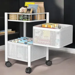 2XL Kitchen Storage Rack | Metal Kitchen Trolley | Revolving Rack Steel Kitchen Trolley-image-41