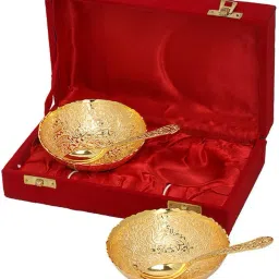 Double Goldy Designer Bowl, Spoon Serving Set-18