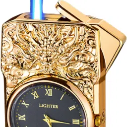 2-in-1 Cigarette Lighter with Watch | Jet Flame | Dragon Design | Ideal Gift Lighter for Men Pocket Lighter-22