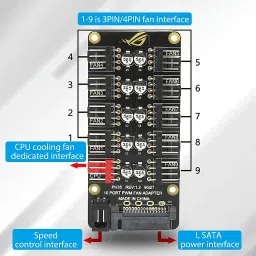 gustave PC PWM Fan Hub CPU Cooling HUB 10 Port 12V 4 Pin Fan PWM Splitter Splitter GDDR5 256 MB AMD/ATI Chipset 128 bit 612 MHz Graphics Card image 3
