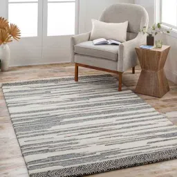 surya living Grey Stripes Wool 5 x 7 Feet Hand tufted Carpet-picture-44