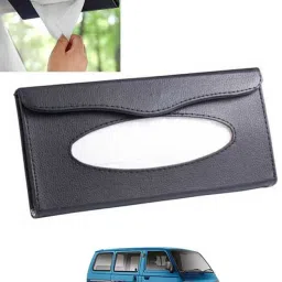 Black Leatherite Rectangle Shape Fancy Design Tissue Dispencer For Car-115 Vehicle Tissue Dispenser-17