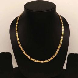 1 gram High Quality Indian Polished “20” Inches Gold Chain for Men and boy Brass, Copper, Enamel, Gold-plated Plated Alloy Chain-image-4