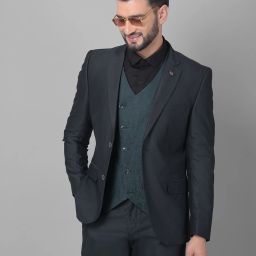 Men 2 pcs Set Solid Suit-5