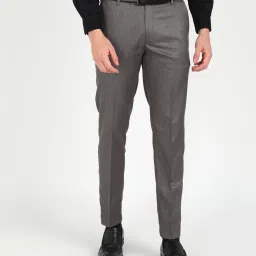 Men Relaxed Grey Viscose Rayon Trousers-image-46