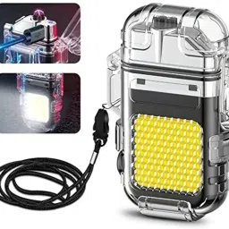 Rechargeable Dual Arc Flameless Cigarette Lighter with Flashlight Torch Type C 2in1 Flameless Cigarette USB Charging Pocket Lighter-25