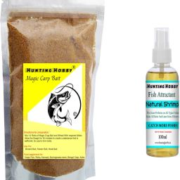 Fishing Magic Crap Bait Food (250 grams), Natural Shrimp Scent Fish Bait Oil 100ml Manual Fish Feeder-17