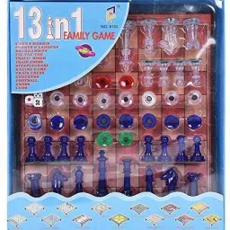 13 in 1 Chess, Ludo, Tic-Tac-Toe,Checkers, Snake and Ladder and More Board Game for Kids & Family Fun Game Board Game Accessories-image-21